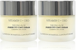 Düfte, Parfümerie und Kosmetik Gesichtsflegeset - London Botanical Laboratories Vitamin C+CBD The Pro-Glow Fresh Vit C Day Cream (Tagescreme 50ml + Tagescreme 50ml)