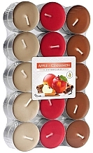 Düfte, Parfümerie und Kosmetik Teekerzen-Set Apfel und Zimt 30 St. - Bispol Apple-Cinnamon Scented Candles 
