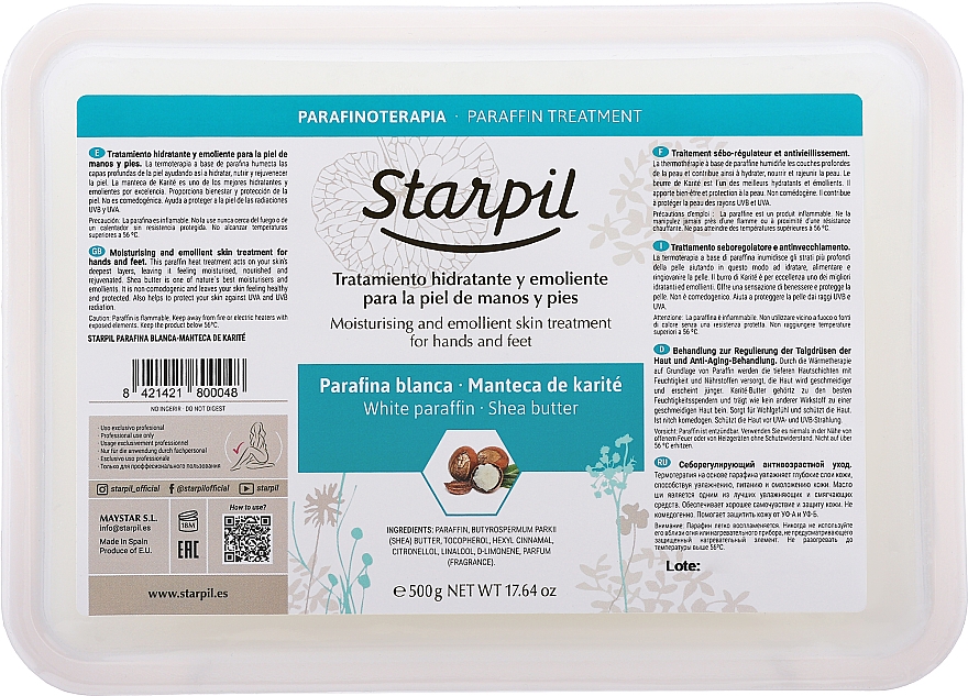 Weißes Paraffin für die Körperpflege mit Sheabutter - Starpil Wax — Bild N1