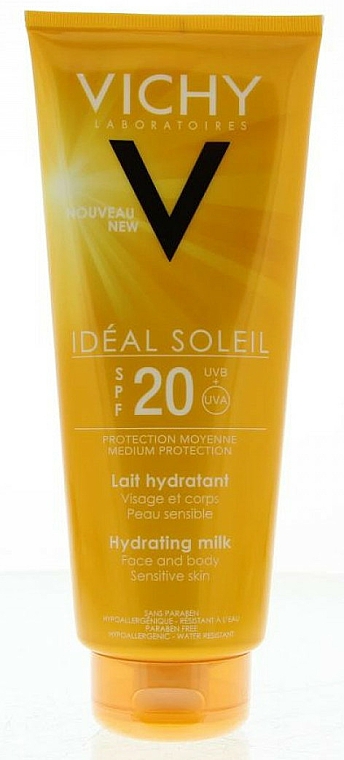 Feuchtigkeitsspendende Sonnenschutzmilch für Körper und Gesicht SPF 20 - Vichy Ideal Soleil Hydrating Milk SPF 20 — Bild N1