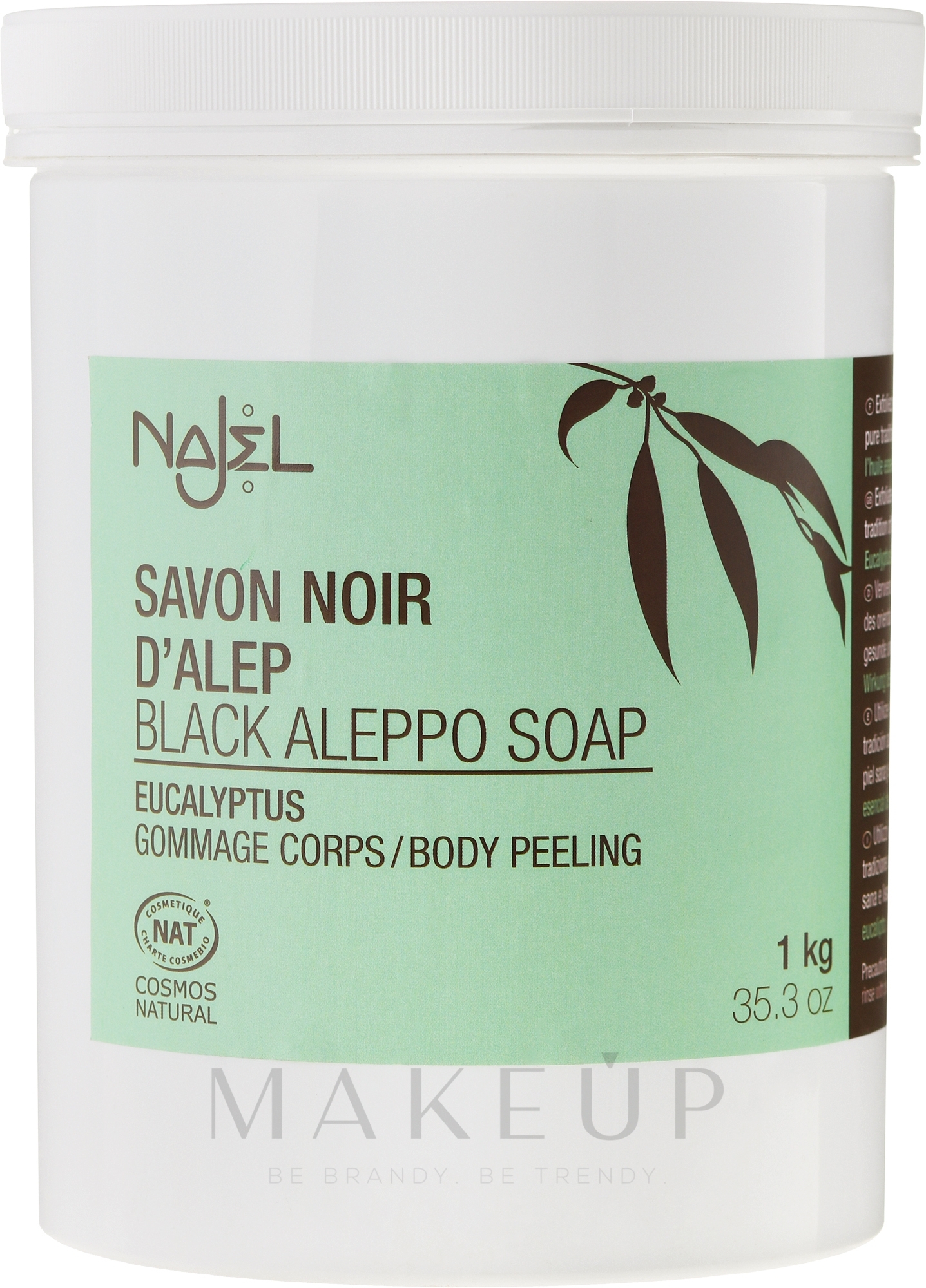 Schwarze Aleppo-Seife mit Eukalyptus - Najel Black Aleppo Soap Eucalyptus Body Peeling — Bild 1000 g