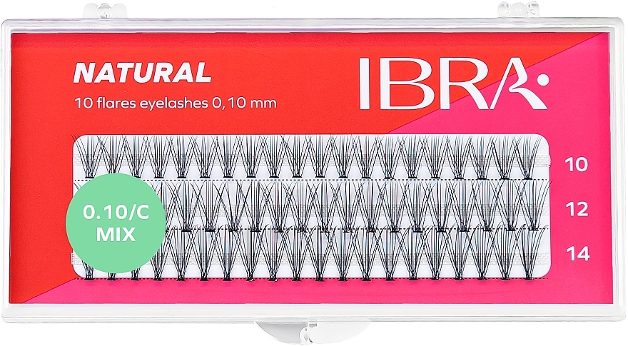 Wimpernbüschel-Set - Ibra 10 Flares Eyelash Knot Free Naturals C Mix — Bild N1