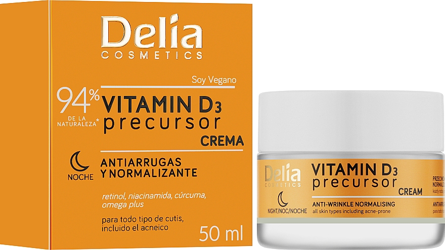 Anti-Falten-Nachtcreme mit Vitamin D3 - Delia Vitamin D3 Precursor Night Cream — Bild N2