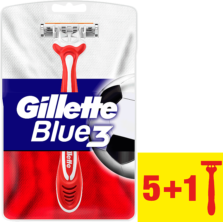 Einwegrasierer rot-weiß 5+1 St. - Gillette Blue III Red and White — Bild N4