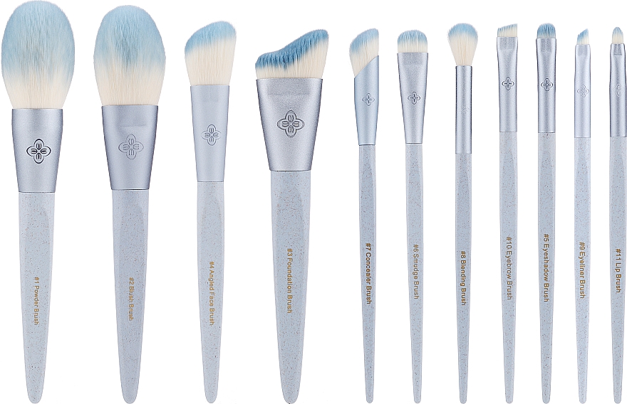 Make-up Pinselset 11-tlg. - Eigshow Beauty Eco Pro Bamboo Fiber Ice Blue — Bild N1
