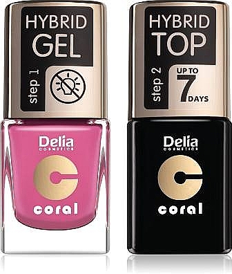 Set - Delia Cosmetics Hybrid Gel Set (Nagelgel 11ml + Nagelgel 11ml)  — Bild N1