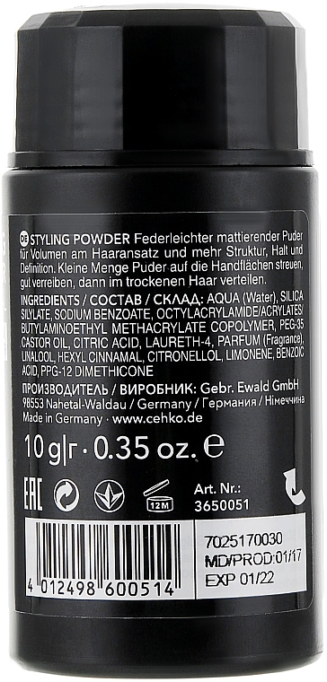 Haarstyling-Puder - C:EHKO 2 Style Powder Crystal — Bild N4