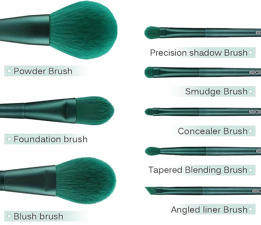 Make-up Pinselset 8 St. - Eigshow Beauty Jade Green Brush Kit With Bag — Bild N4