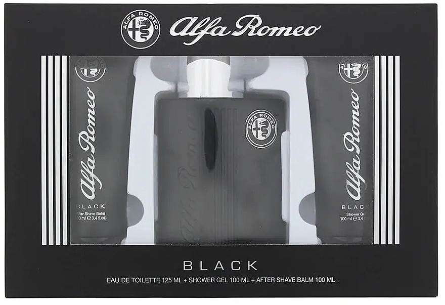 Alfa Romeo Black - Set (Eau de Toilette/125 ml +Duschgel/100 ml + After Shave Balsam/100 ml) — Bild N1