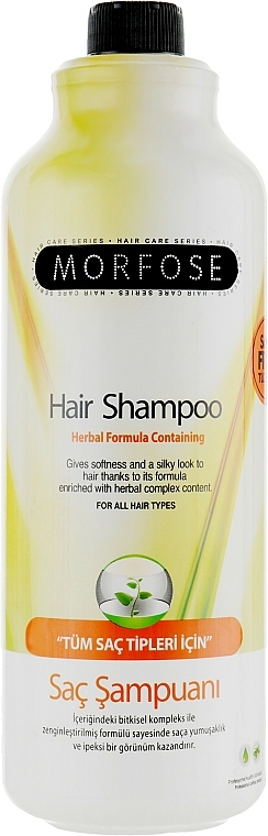 Mildes Kräutershampoo mit Keratin und Weizenproteinen - Morfose Herbal Salt Free Hair Shampoo — Bild N1