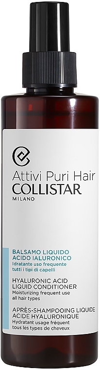 Feuchtigkeitsspendende Pflegespülung mit Hyaluronsäure  - Collistar Attivi Puri Hair Hyaluronic Acid Liquid Conditioner — Bild N1