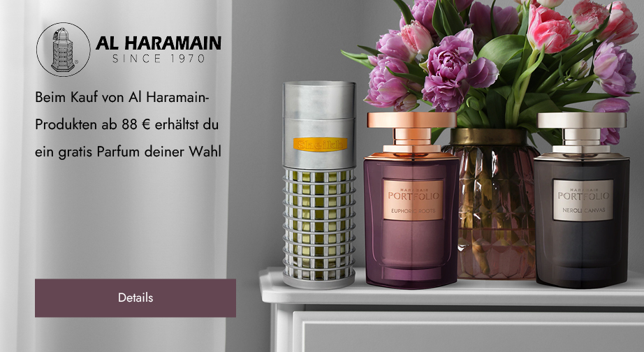 Beim Kauf von Al Haramain-Produkten ab 88 € erhältst du ein gratis Parfum deiner Wahl