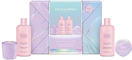 Düfte, Parfümerie und Kosmetik Körperpflegeset - Baylis & Harding Jojoba, Vanilla & Almond Oil Gift Wrapped Candletlit Gift Set (Duschcreme 300ml + Hand- und Körperlotion 50ml + Badeschaum 300ml + Kerze 60g)