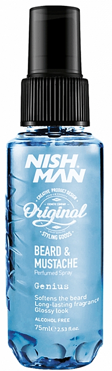 Parfümiertes Spray zur Bart- und Schnurrbartpflege - Nishman Beard & Mustache Perfumed Spray Genius — Bild N1