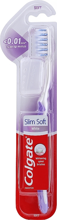 Zahnbürste weich violett - Colgate Slim Soft White 0.01 mm  — Bild N1