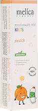 Kinder-Zahnpasta Pfirsich - Melica Organic Toothpaste For Kids Peach — Bild N1