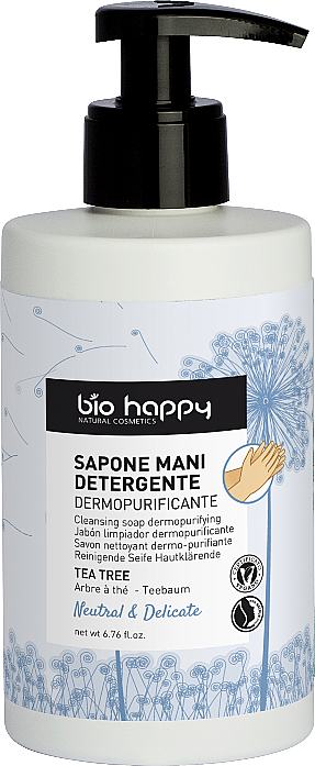 Reinigende Flüssigseife mit Bio-Teebaumöl - Bio Happy Neutral & Delicate Dermopurifying Hand Soap — Bild N1