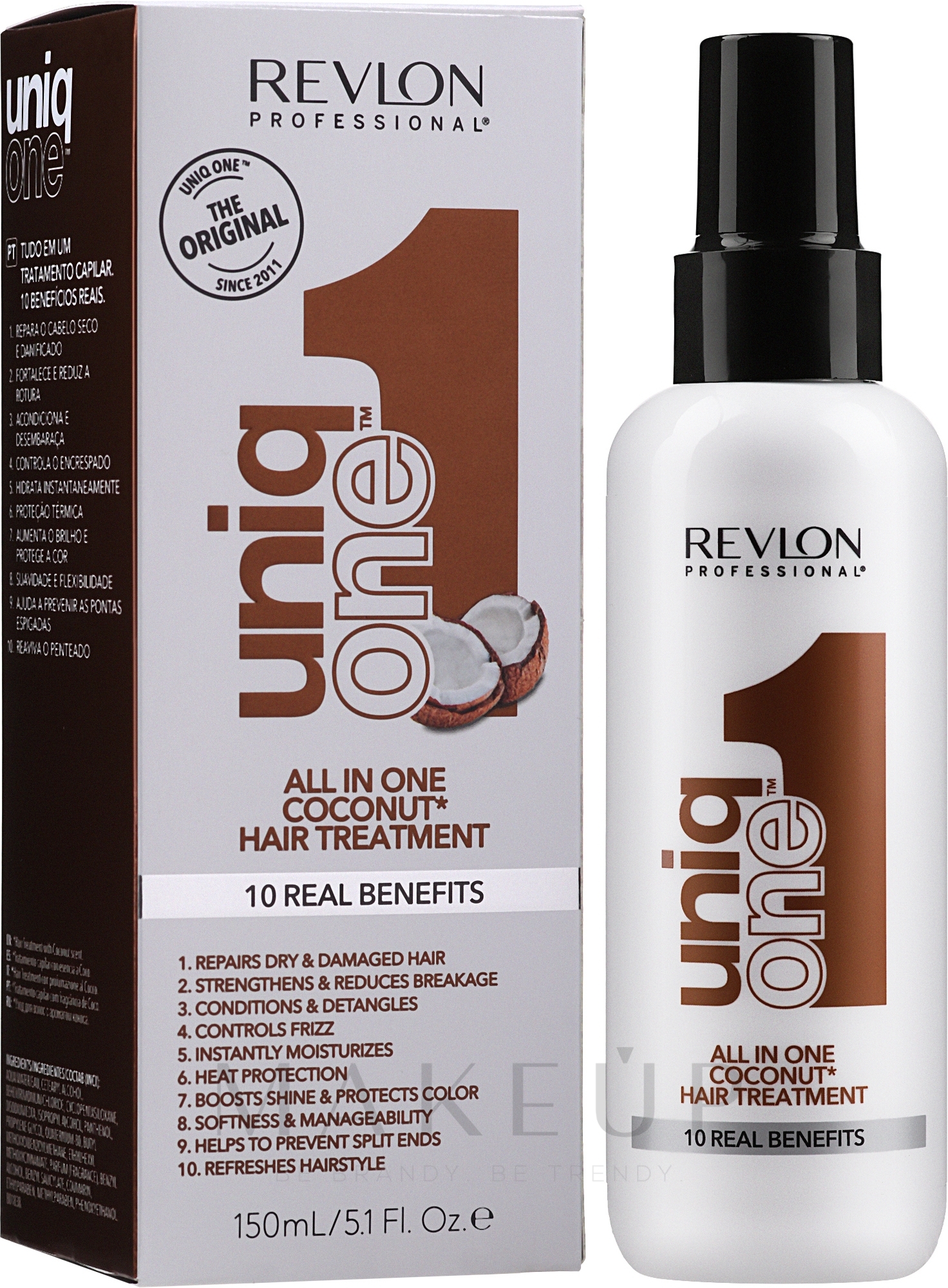 Spraymaske für trockenes und geschädigtes Haar mit Kokosduft - Revlon Professional Uniq One All in One Coconut Hair Treatment — Bild 150 ml