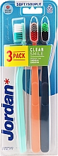 Zahnbürste weich 3 St. minzgrün, orange, marineblau - Jordan Clean Smile Soft — Bild N1