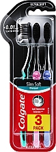 Düfte, Parfümerie und Kosmetik Zahnbürste extra weich türkis, rosa, violett 3 St. - Colgate Slim Soft Charcoal Ultra Soft