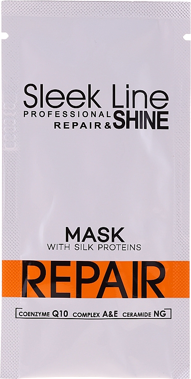 Regenerierende Haarmaske für trockenes und strapaziertes Haar mit Seidenprotein - Stapiz Sleek Line Repair Hair Mask (Probe) — Bild N1