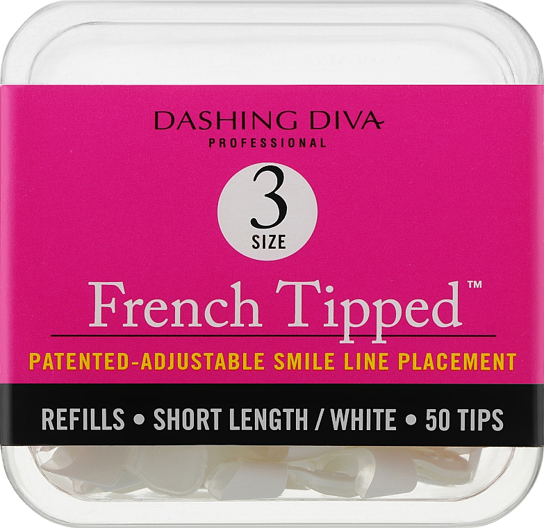 French Nagel-Tips - Dashing Diva French Tipped Short White 50 Tips Size 3 — Bild N1