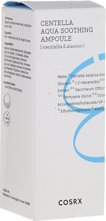Beruhigende Gesichtsampulle mit Centella-Asiatica-Extrakt, Pro Vitamin B5, Madecassosid und Allantoin - Cosrx Centella Aqua Soothing Ampoule — Bild N1