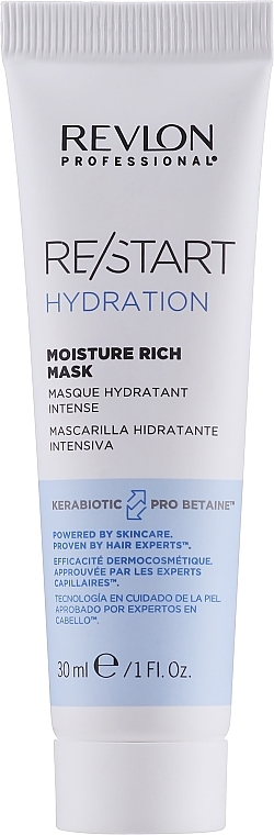 Intensiv feuchtigkeitsspendende Haarmaske mit Betain und Provitamin B5 - Revlon Professional Restart Hydration Moisture Rich Mask — Bild N1