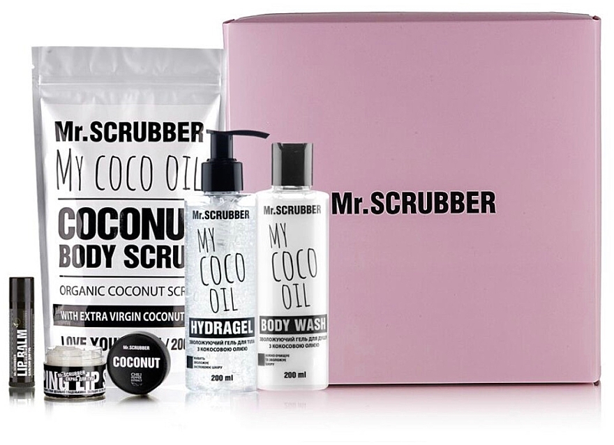 Set - Mr.Scrubber "Coconut" (b/scr/200 g + sh/gel/200 ml + hydragel/200 ml + scr/lips/35 g + balm/lips/5 g) — Bild N1