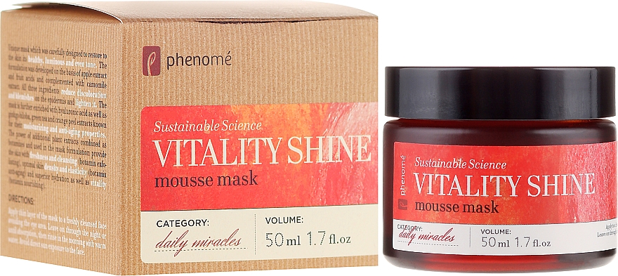 Gesichtsmaske-Mousse mit Vitamin C - Phenome Sustainable Science Vitality Shine Mousse Mask — Bild N1