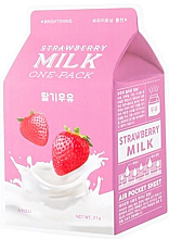 Düfte, Parfümerie und Kosmetik Aufhellende Tuchmaske für das Gesicht mit Erdbeeren und Milch - A'Pieu Milk One-Pack Brightening Strawberry