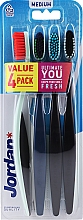 Zahnbürste mittel pistazie, blau, schwarz, schwarz 4 St. - Jordan Ultimate You Medium  — Bild N1