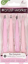 Düfte, Parfümerie und Kosmetik Kombination Pinzetten-Set rosa 4-tlg. - Brushworks 4 Piece Combination Tweezer Set Pink 