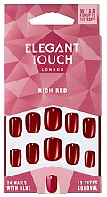 Düfte, Parfümerie und Kosmetik Falsche Fingernägel - Elegant Touch Rich Red False Nails