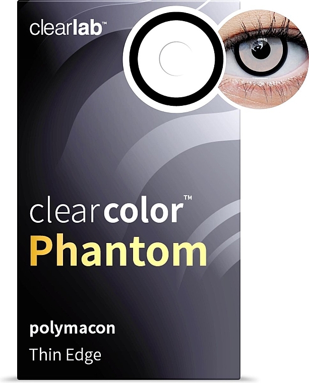 Farbige Kontaktlinsen weiß mit schwarzem Rand 2 St. - Clearlab ClearColor Phantom Manson — Bild N2