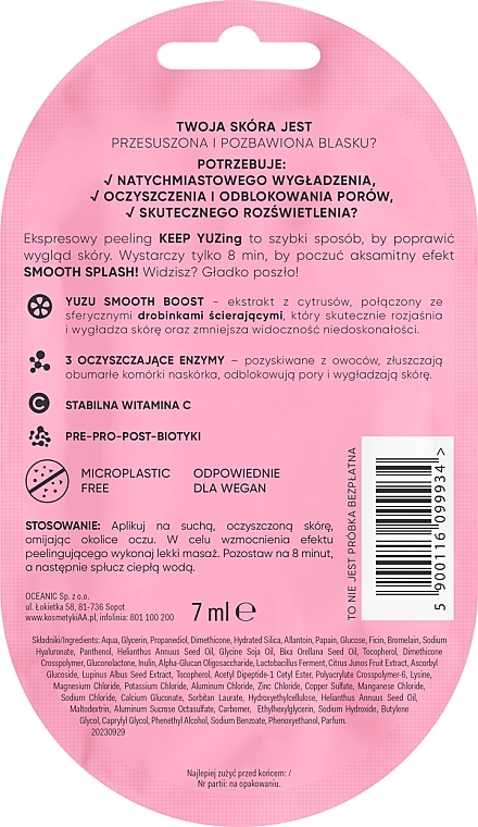 Express-Enzympeeling mit Partikeln - AA Cosmetics KEEP YUZing  — Bild N2