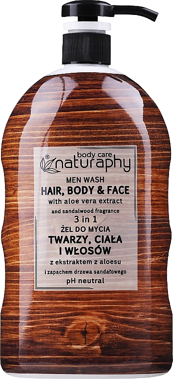 Gelshampoo für Körper, Haar und Gesicht mit Aloe Vera - Naturaphy Men — Foto N3