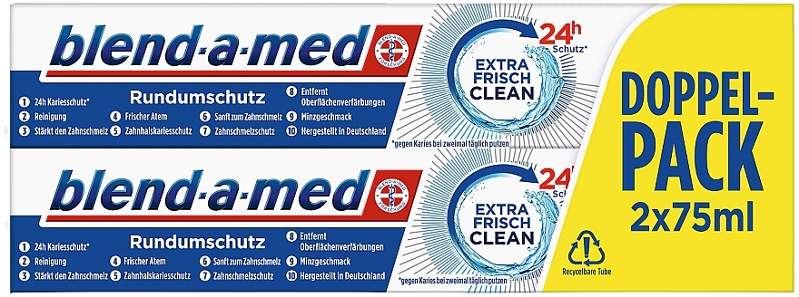 Zahnpasta-Set Extra Frische - Blend-a-med Extra Frisch Clean (Zahnpasta 2x75ml) — Bild N1
