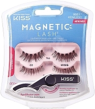 Düfte, Parfümerie und Kosmetik Leichtes Basis-Wimpernband vorgebogen mit drehbarem Applikator - Kiss Magnetic Lash