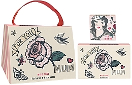 Düfte, Parfümerie und Kosmetik Körperpflegeset - Bath House Barefoot & Beautiful Gift Set Handbag Wild Rose (Lippenbalsam 15g + Badesalz 100g)