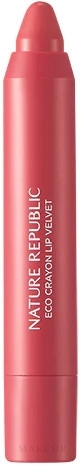 Samtiger Lippenstift - Nature Republic Eco Crayon Lip Velvet — Bild 03 - Hibiscus