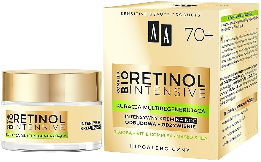 Intensiv regenerierende Nachtcreme mit Retinol und grünem Kaviar 70+ - AA Retinol Intensive Healthy Glow 70+ Night Cream — Bild N2