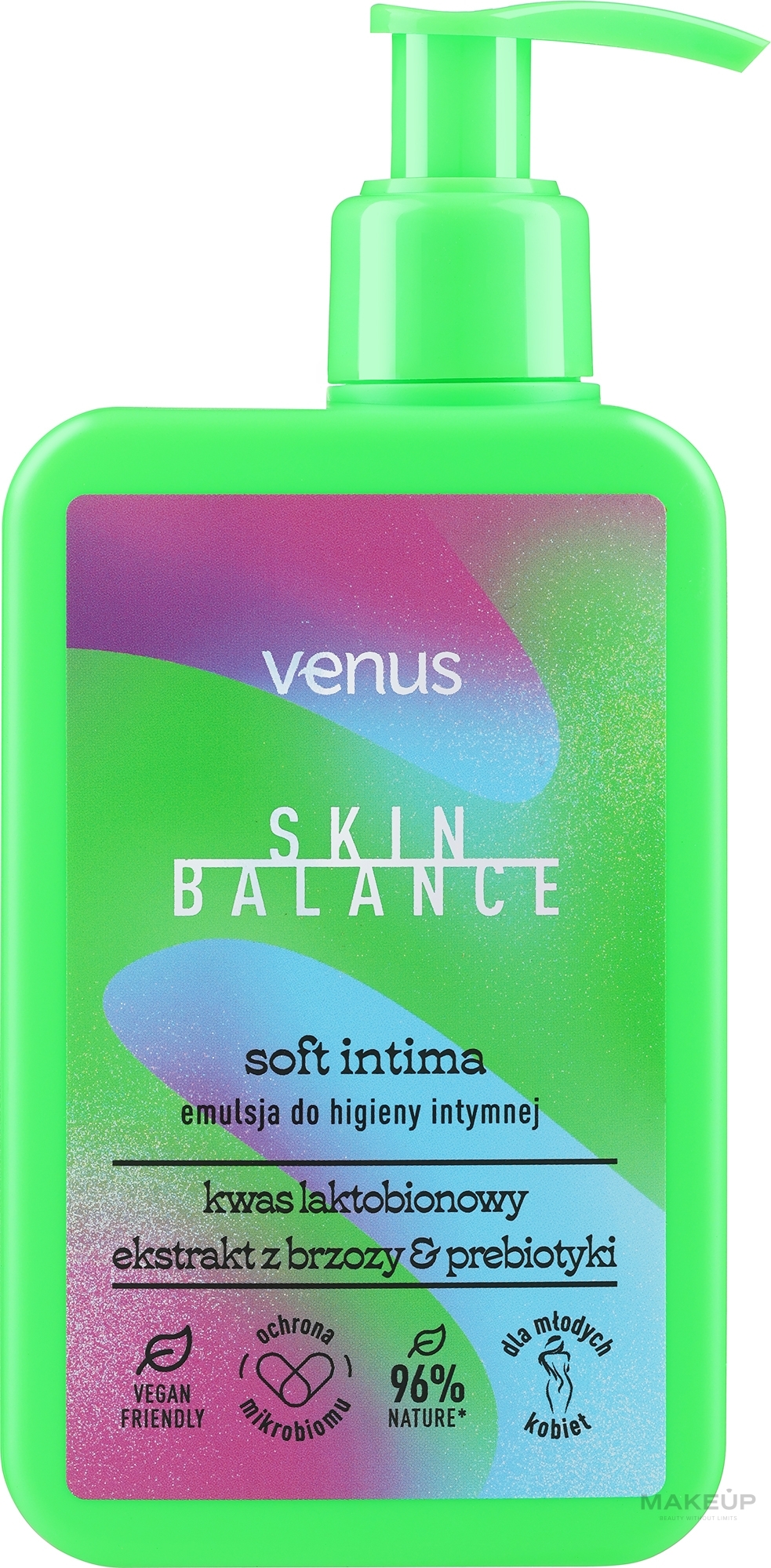 Emulsion für die Intimhygiene mit Birkenrindenextrakt, Milchsäure und Inulin - Venus Skin Balance Soft Intima Emulsion  — Bild 250 ml