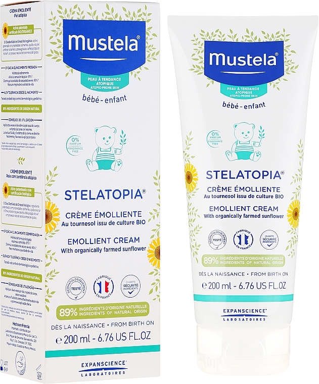 GESCHENK! Weichmachende Creme für Kinder - Mustela Stelatopia Emollient Cream With Sunflower  — Bild N1