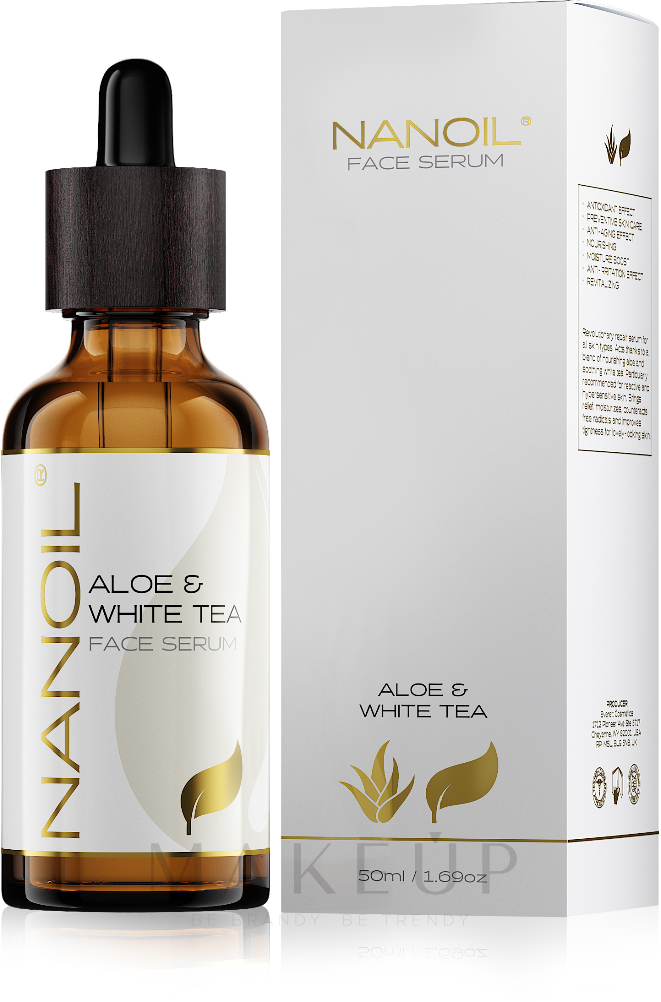 Gesichtsserum mit Aloe Vera und weißem Tee - Nanoil Aloe & White Tea Face Serum — Bild 50 ml