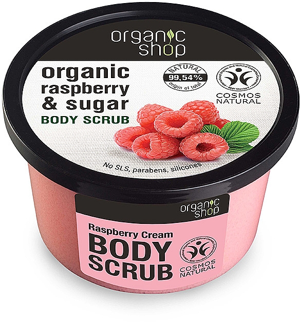 Körperpeeling mit Bio Himbeerextrakt und braunem Zucker - Organic Shop Body Scrub Organic Raspberry & Sugar