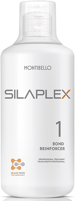 Stärkende, regenerierende Haarbehandlung für gefärbtes Haar mit Arginin und Silamin K - Montibello Silaplex 1 Bond Reinforcer — Bild N1