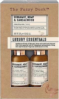 Set (Shampoo und Duschgel 100ml + After Shave-Balsam 100ml + Seife 100g) - Baylis & Harding The Fuzzy Duck Bergamot Hemp & Sandalwood Men's Luxury Essentials Gift Set — Bild N1