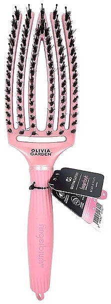 Haarbürste - Olivia Garden Finger Brush Combo Amore Pearl Pink Medium — Bild N1
