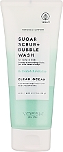 Düfte, Parfümerie und Kosmetik Zuckerpeeling für Kopfhaut und Körper Pure Ocean - Voesh Sugar Scrub+Bubble Wash Clean Ocean